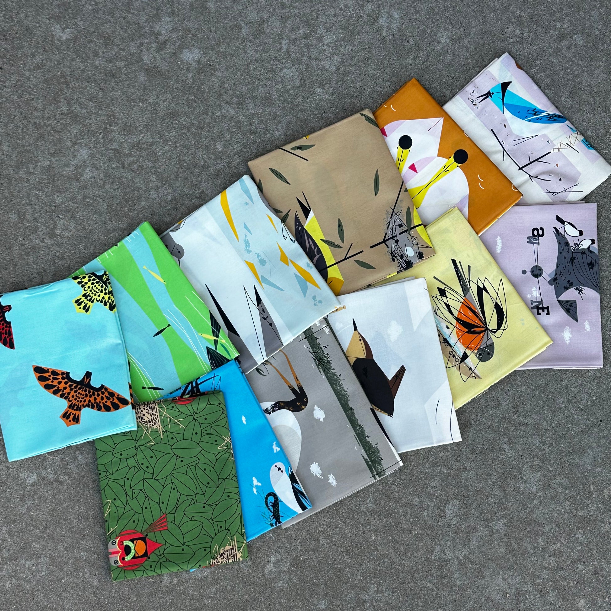Charley Harper Ford Times Birds Vol 1 By Birch Fabrics Fat Quarter Fabric Bundle - Sew Much