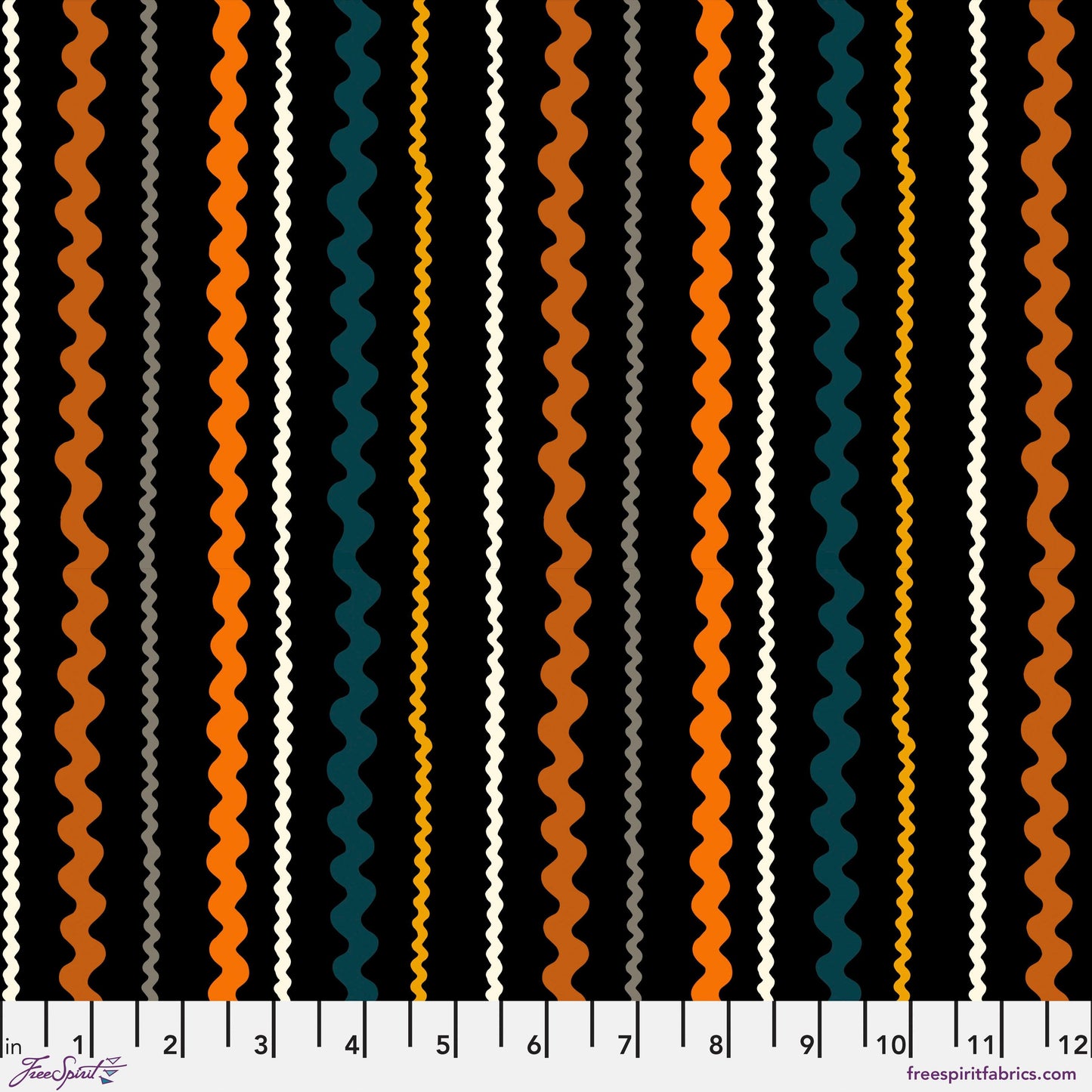 Rachel Hauer Storybook Halloween Free Spirit Fabrics Ric Rac Stripe PWRH069.Black - Sew Much