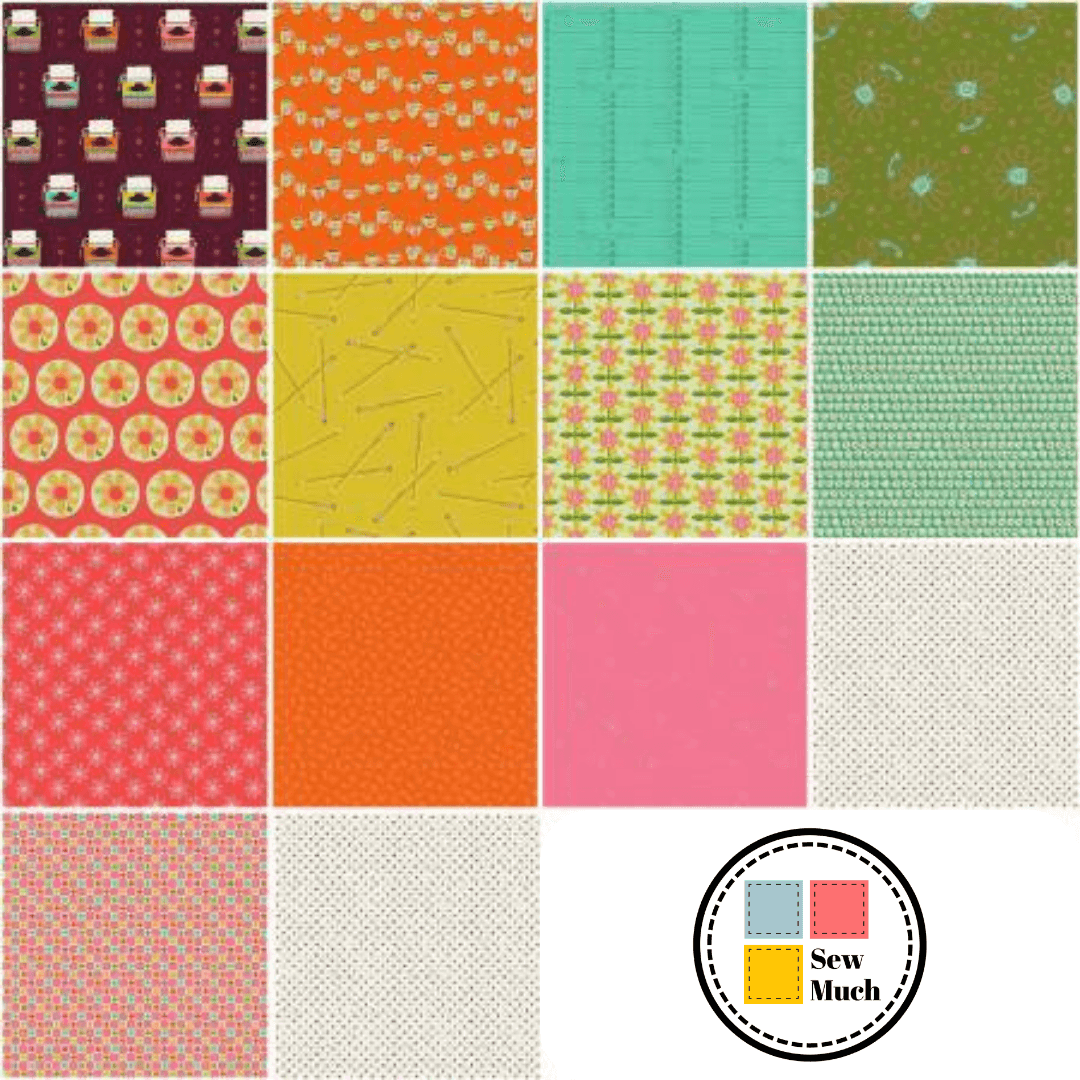 9 to 5 by Lysa Flower Paintbrush Studio Flat Fat Stack Fat Quarter Bundle - Sew Much