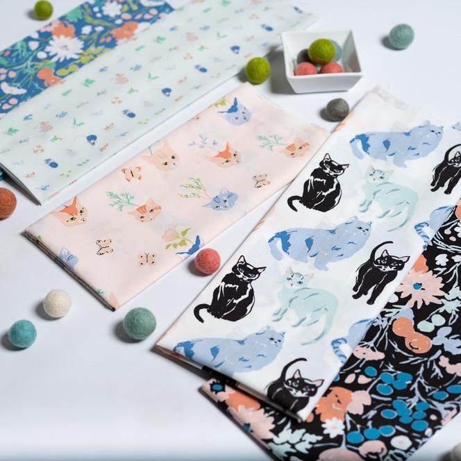 Birch Fabrics Kitty Garden by Jenny Ronen Fat Quarter Bundle.