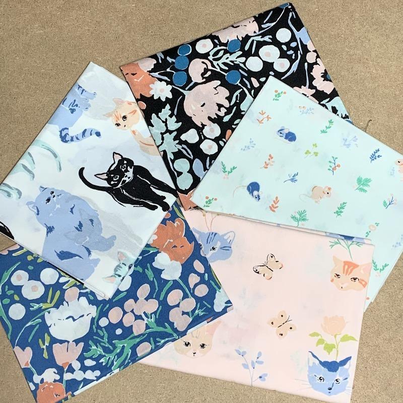 Birch Fabrics Kitty Garden by Jenny Ronen Fat Quarter Bundle.