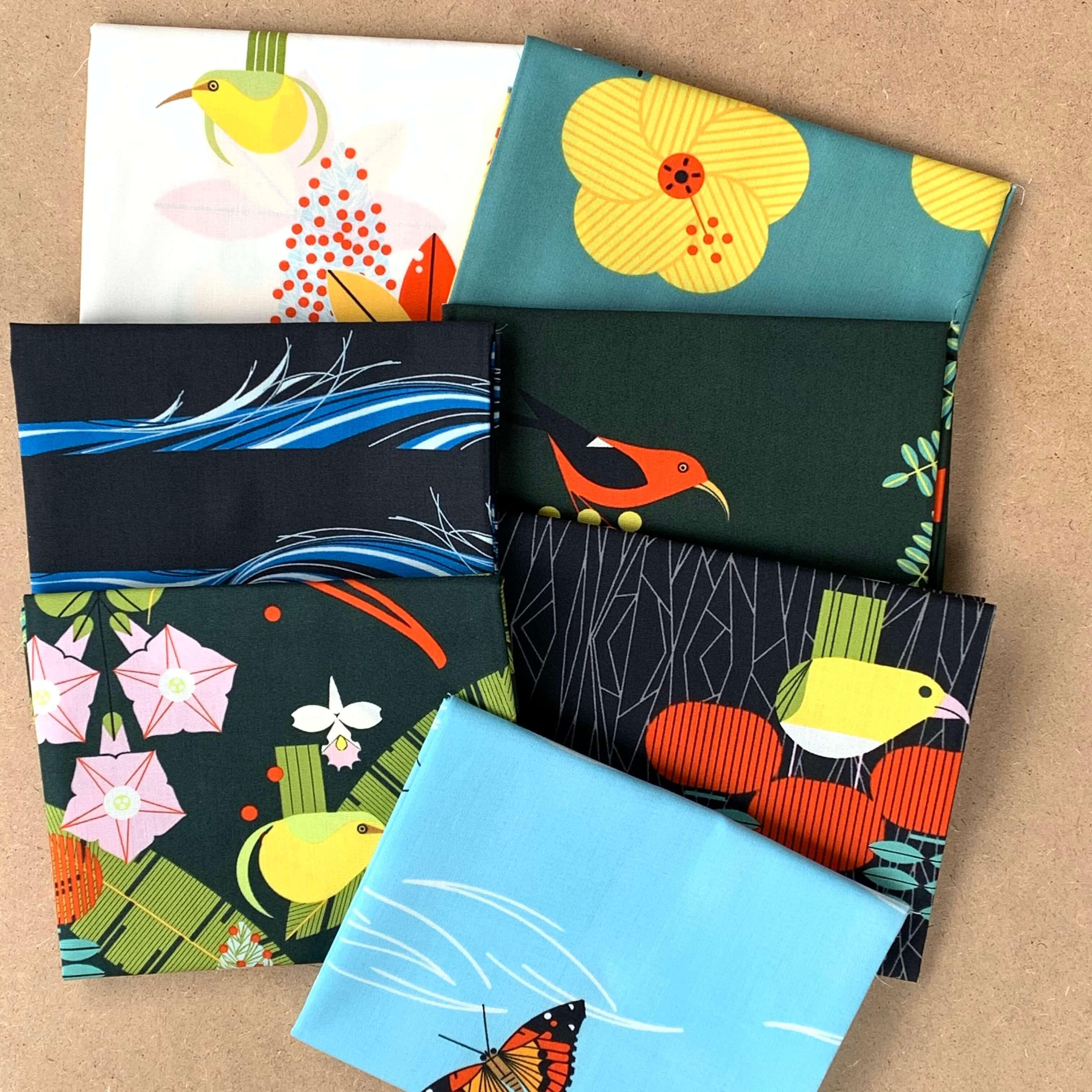 Charley Harper Hawaiian Volcanoes Birch Fabrics Panel and Fat Quarter