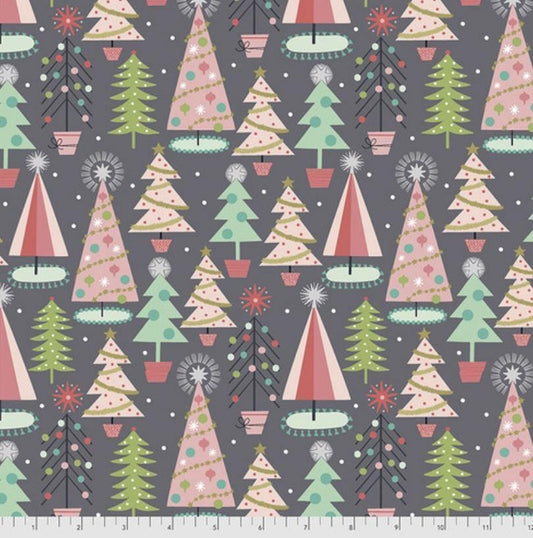 Christmas Spruces from Fa La La by Maude Asbury and FreeSpirit Fabrics PWMA012.XGREY - Sew Much