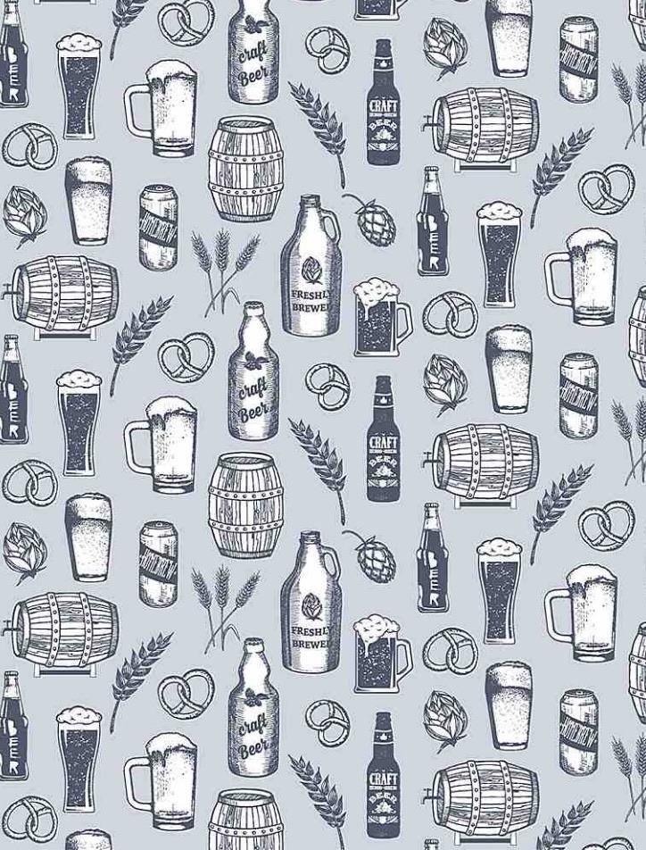 Dear Stella Chop it Like Is Is Hot Craft Brew Cotton Fabric Stella-1628.