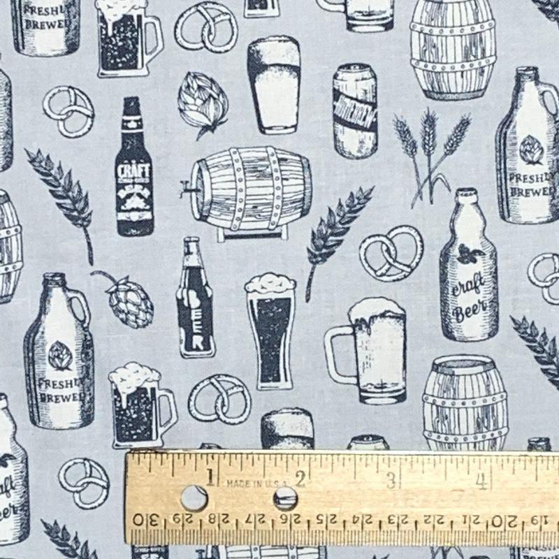 Dear Stella Chop it Like Is Is Hot Craft Brew Cotton Fabric Stella-1628.