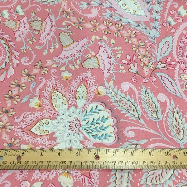 Free Spirit Fabrics Dena Designs Isabelle Ornate Pink Cotton Fabric - Free Spirit Fabrics - sewmuchonline