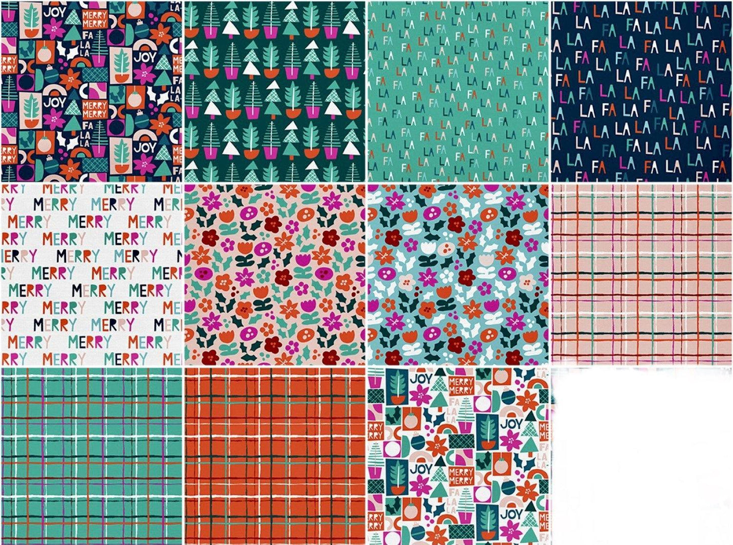 Handmade Holiday by Ampersand Design Studio and Paintbrush Studio Fat Quarter Bundle Flat Stack.