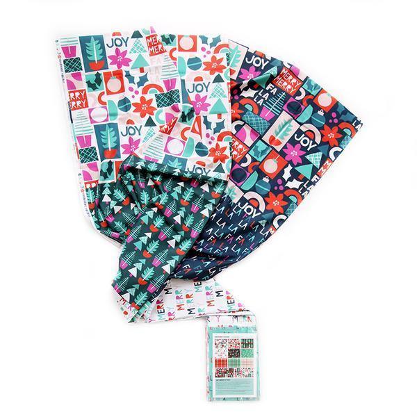 Handmade Holiday by Ampersand Design Studio and Paintbrush Studio Fat Quarter Bundle Flat Stack.