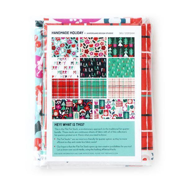 Handmade Holiday by Ampersand Design Studio and Paintbrush Studio Fat Quarter Bundle Flat Stack.