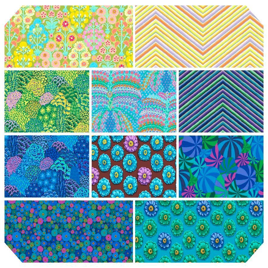 Kaffe Fassett 85 and Fabulous Half Yard Stack-Blue - Sew Much