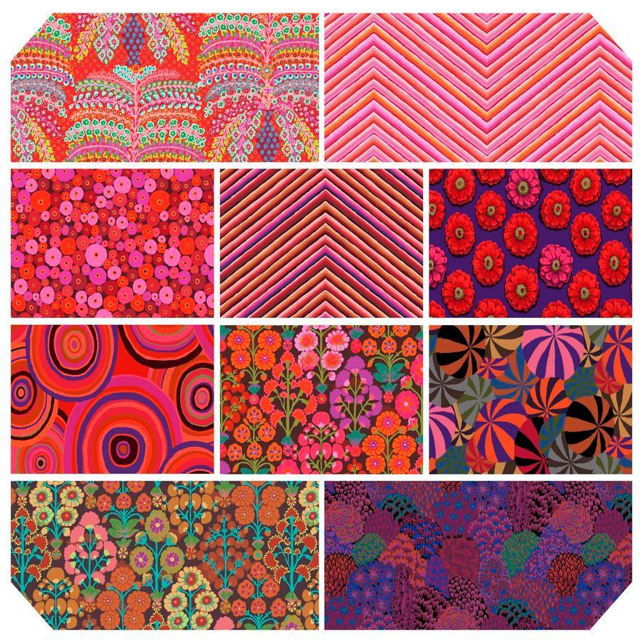 Kaffe Fassett 85 and Fabulous Half Yard Stack-Crimson - Sew Much