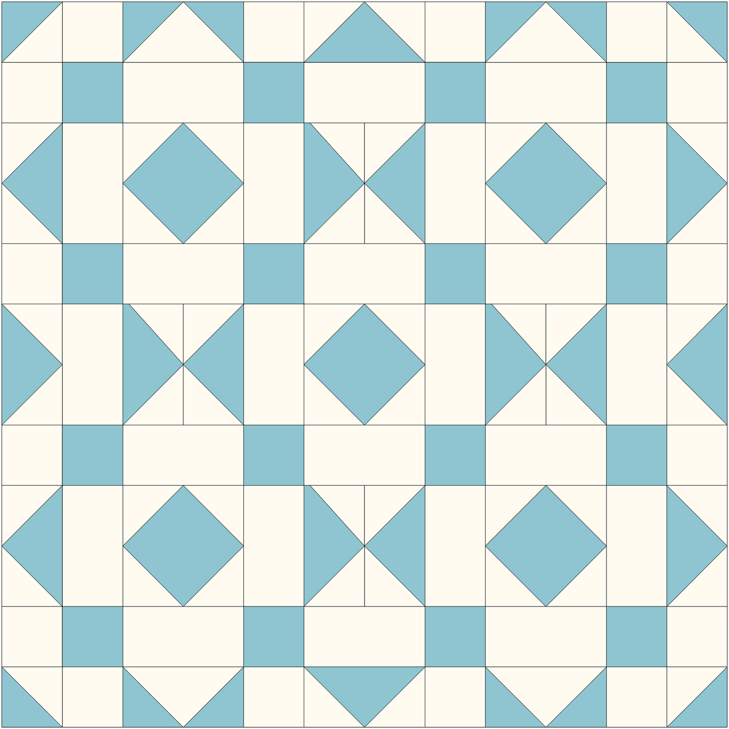 Blue and cream quilt block pattern – Quilt Patterns Collection