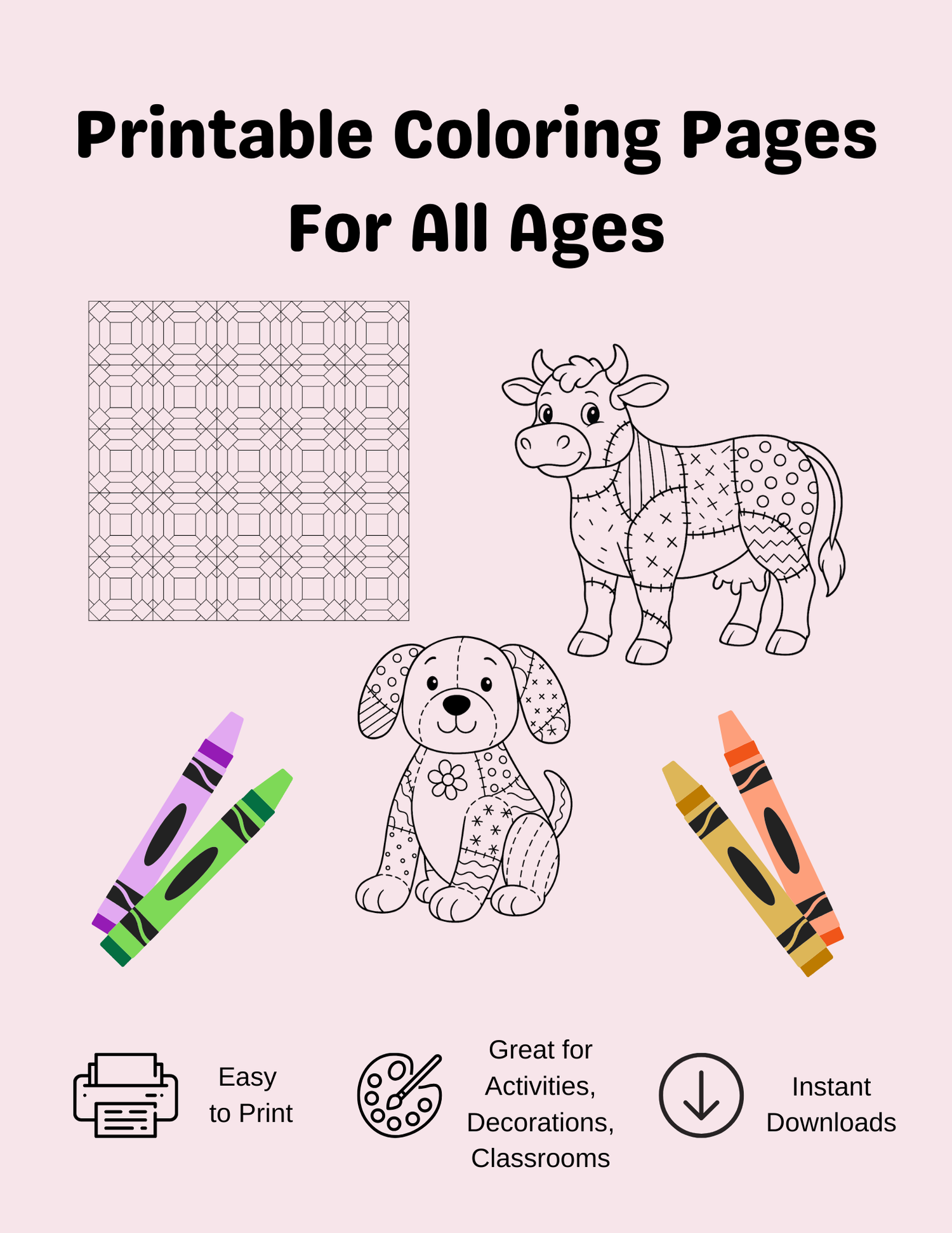Printable Coloring Pages for Kids & Adults