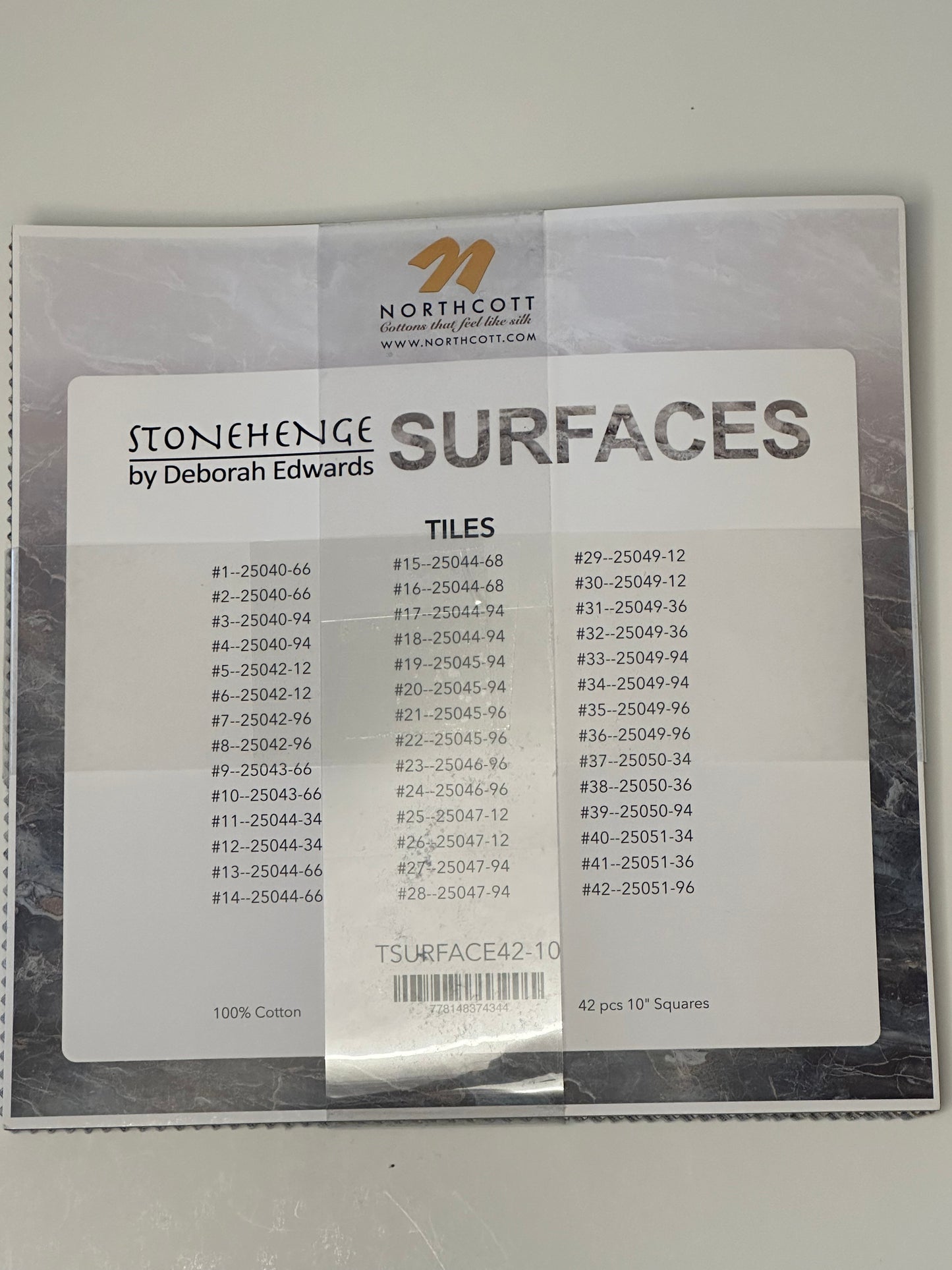 Stonehenge Surfaces 10" Squares Tile Pack Fabric Bundle by Northcott