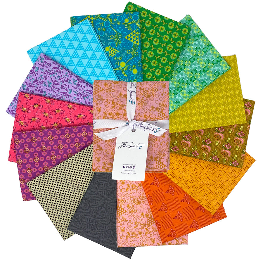 Sew Kind Of Wonderful Pop Cloth fat quarter bundle with 14 cotton quilting fabrics