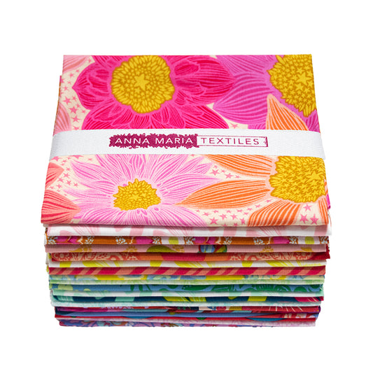 Anna Maria Textiles Cheery Colorway Fat Quarter Bundle – 19 Quilting Cotton Prints by Northcott Fabrics