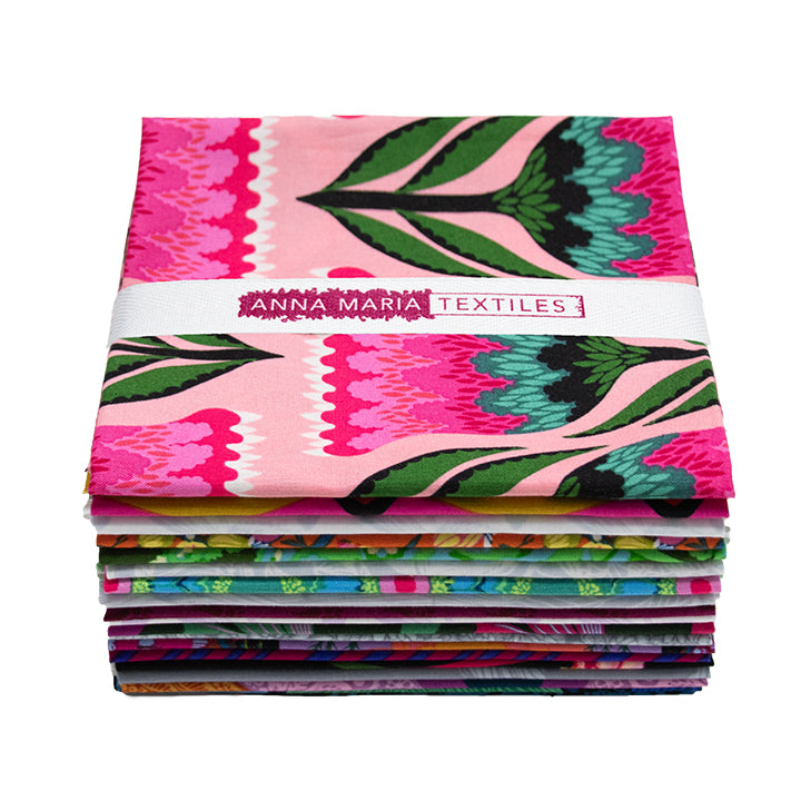 Anna Maria Textiles Lush Colorway Fat Quarter Bundle – 19 Quilting Cotton Prints by Northcott Fabrics