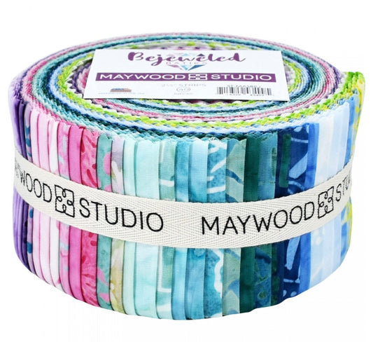 Maywood Studio Java Batik Jelly Roll Fabric Strips Bejeweled Batiks ST-MASBEJ