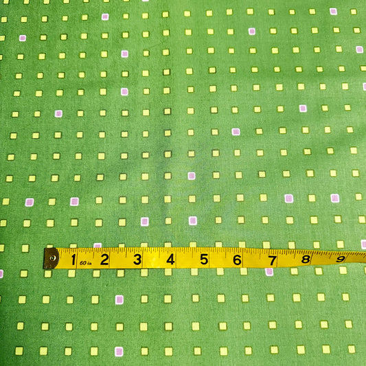 FreeSpirit Fabrics – Jay McCarroll “Woodland Wonderland – Polka Blocks” Green | Out of Print Designer Fabric (By the Yard)