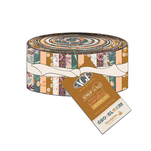 GeoBloom Strip Roll – 40 Precut 2.5” Strips by Sewcial Bee Collective | Art Gallery Fabrics