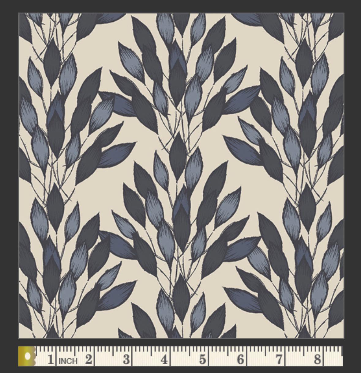 Brushed Leaves Gris Haven by Amy Sinibaldi and Art Gallery Fabrics HAV26400 - Sew Much