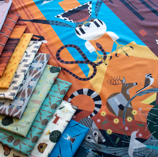Charley Harper Canyon Country Fabric Bundle – 1 Panel + 11 Fat Quarters (FQB-CHCC-12)