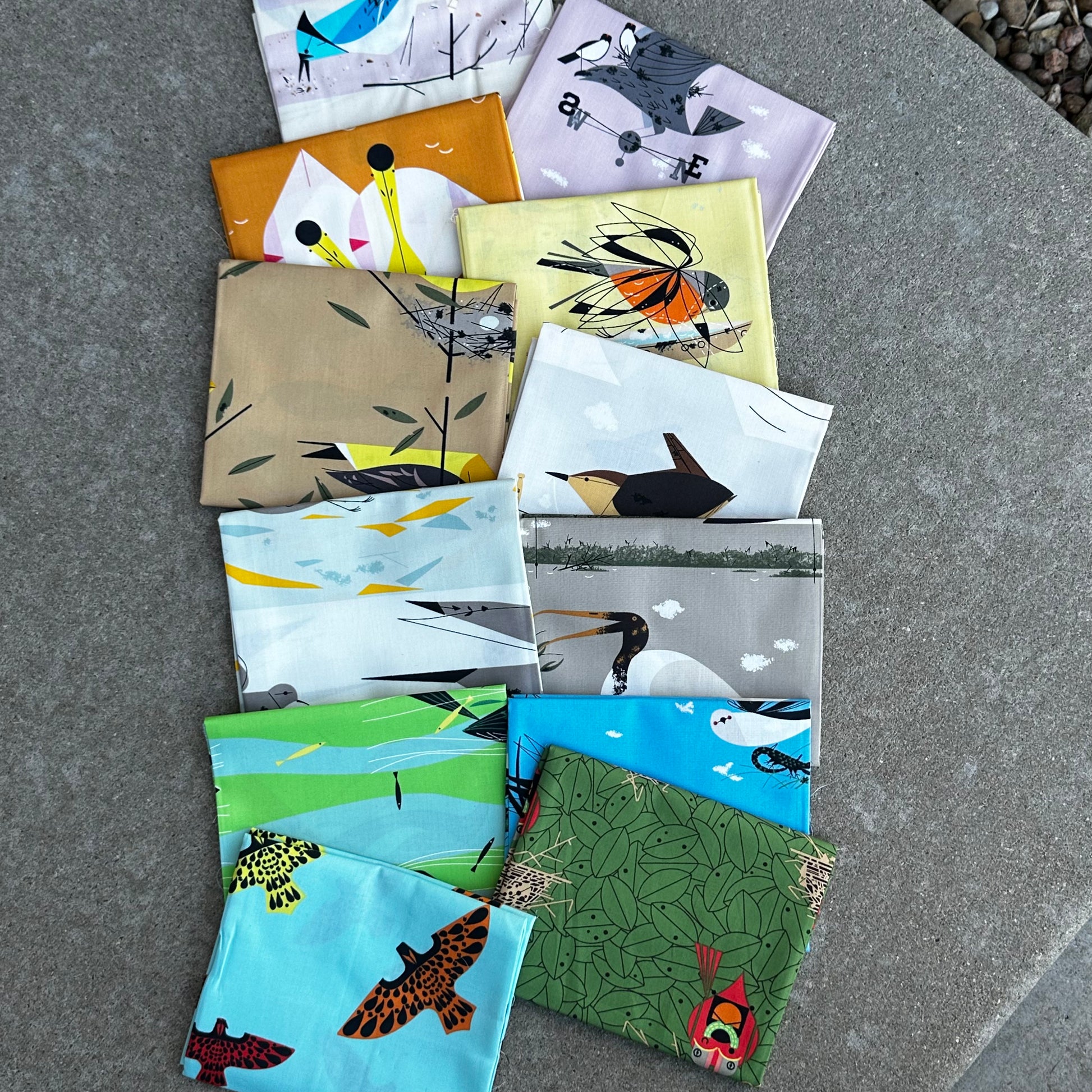 Charley Harper Ford Times Birds Vol 1 By Birch Fabrics Fat Quarter Fabric Bundle - Sew Much