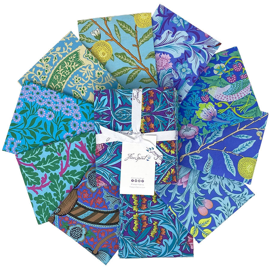 Kaffe Fassett x Morris & Co Fat Quarter Bundle Blues - Sew Much