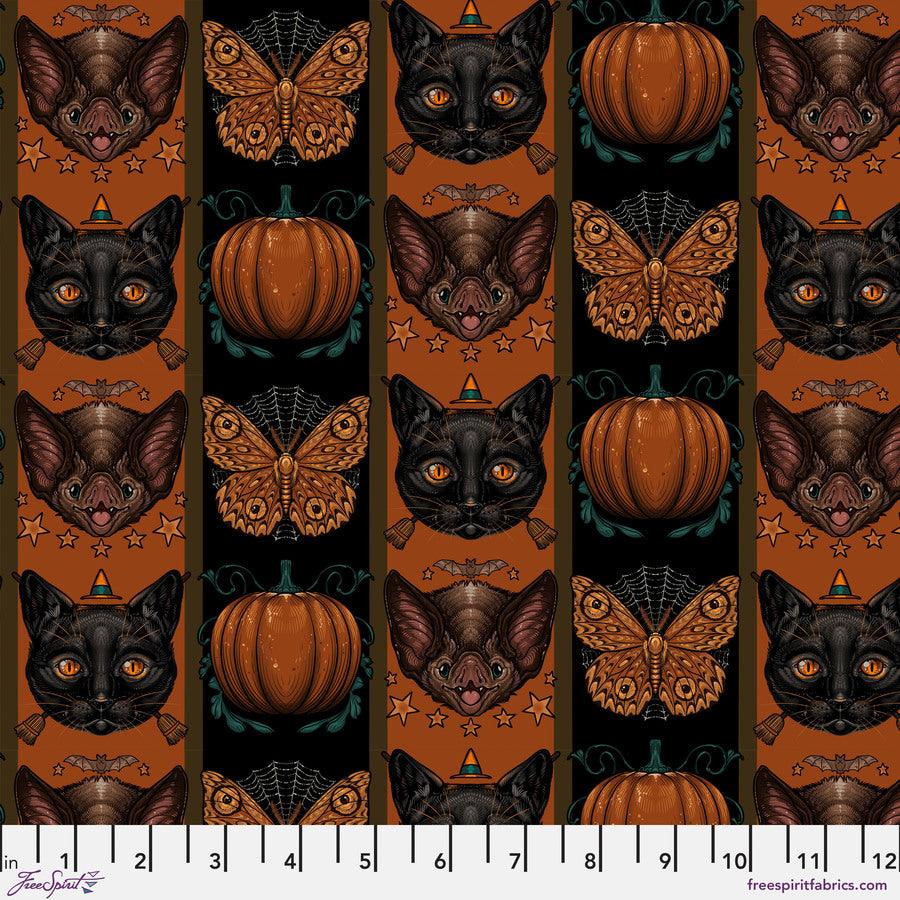 Rachel Hauer Mystic Moonlight Halloween Stripe FreeSpirit Fabrics - Sew Much