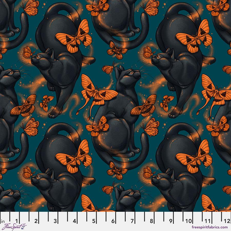 Rachel Hauer Mystic Moonlight Moth Cat FreeSpirit Fabrics - Sew Much