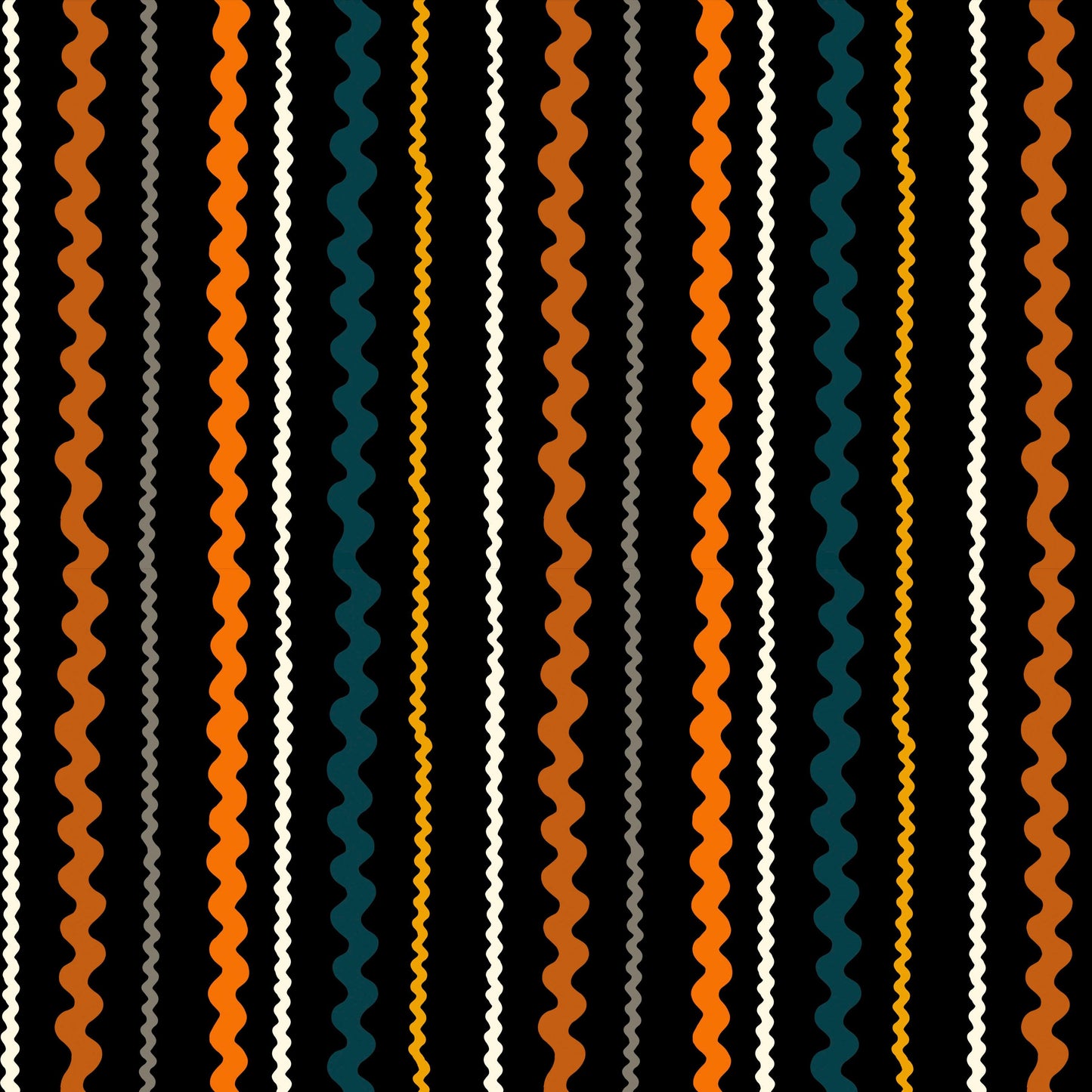 Rachel Hauer Storybook Halloween Free Spirit Fabrics Ric Rac Stripe PWRH069.Black - Sew Much