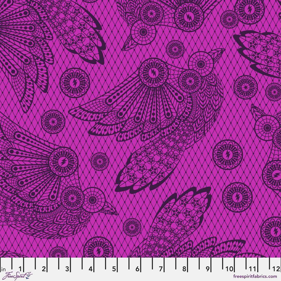 Tula Pink Night Shade Deja Vu Free Spirit Fabrics Raven Lace PWTP207.OLEANDER - Sew Much