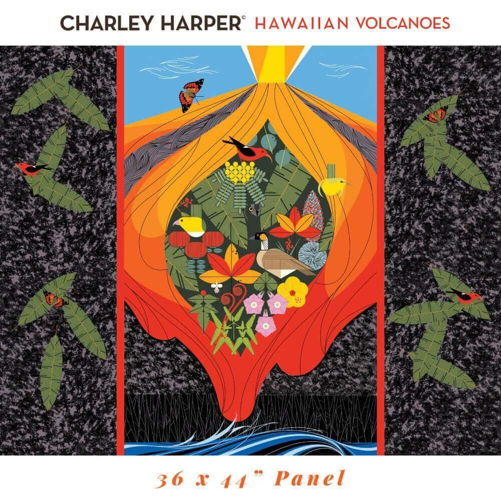 charley harper hawaiian volcanoes fabric panel sewmuchonline.com