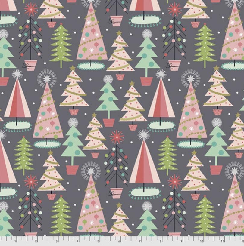 Christmas Spruces from Fa La La by Maude Asbury and FreeSpirit Fabrics PWMA012.XGREY - Sew Much