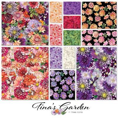 Clothworks Textiles Tina's Garden Fat Quarter Bundle 15pc FQ0395 - Sew Much