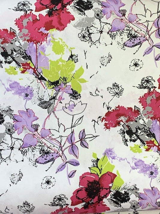 Cotton fabric colorful floral fabric sold by the yard - Sew Much - sewmuchonline