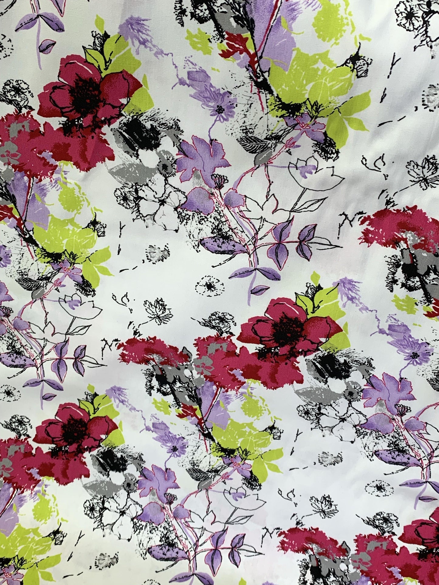 Cotton fabric colorful floral fabric sold by the yard - Sew Much - sewmuchonline