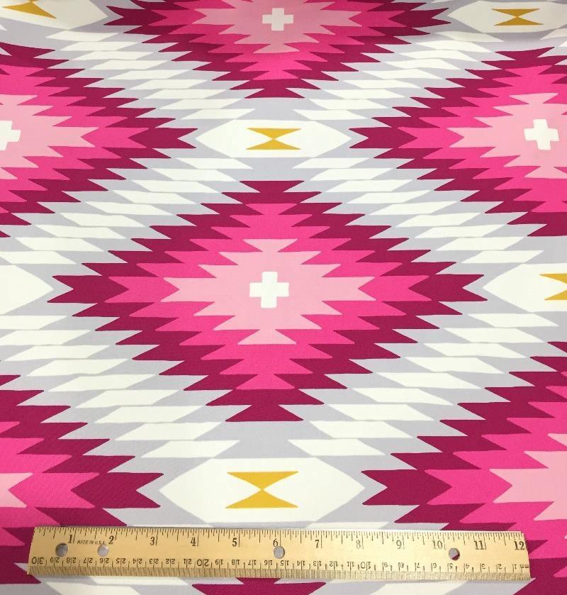 Cotton Sateen Fabric by Joel Dewberry Free Spirit Fabrics Wander Azteca SAJD032.8ROSE - Sew Much