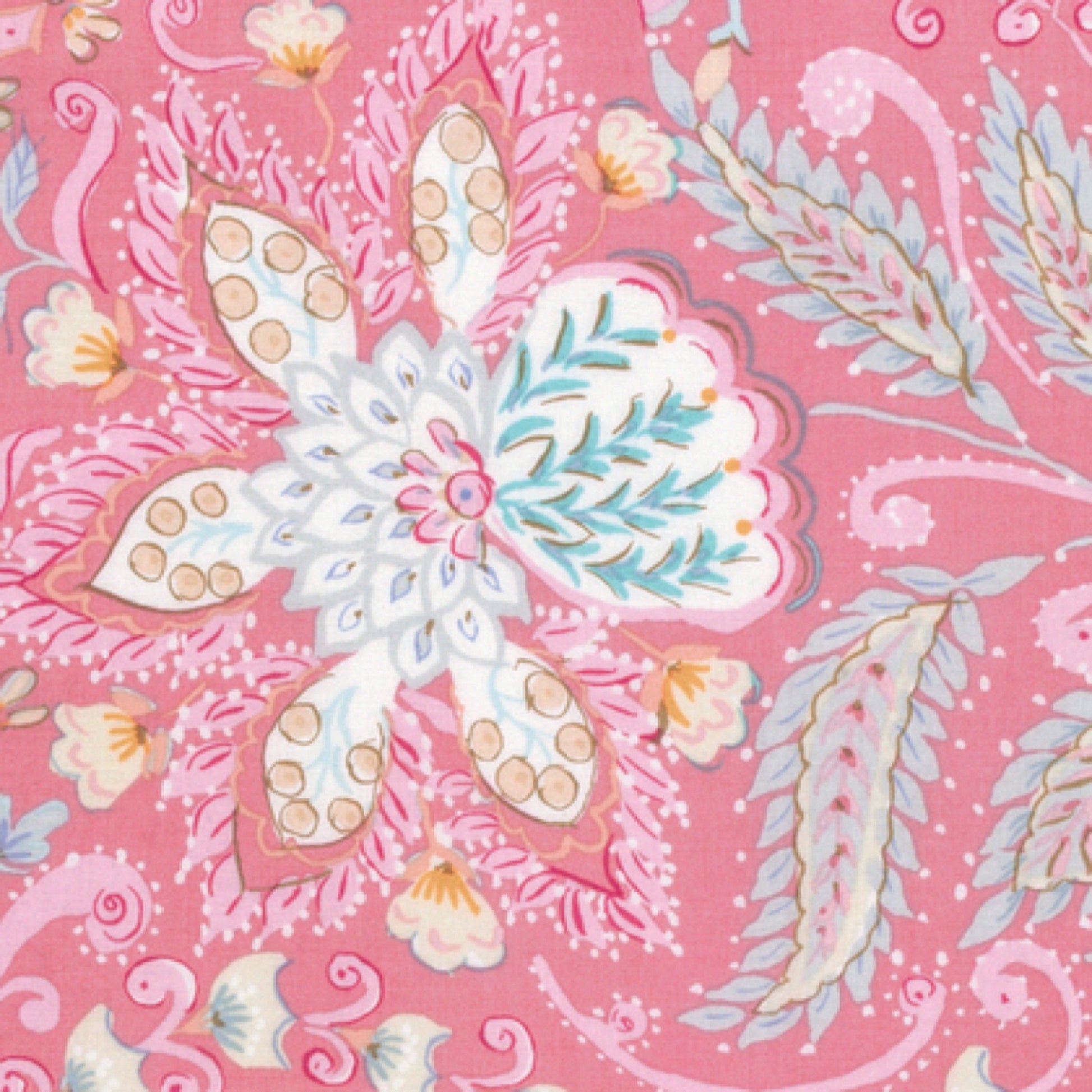 Free Spirit Fabrics Dena Designs Isabelle Ornate Pink Cotton Fabric - Free Spirit Fabrics - sewmuchonline