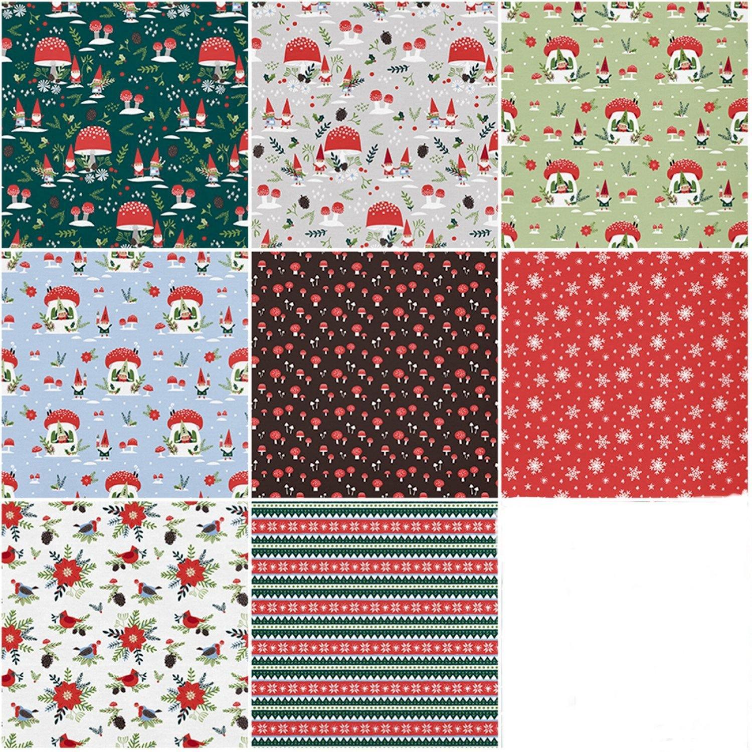 Gnome Noel by Liz Mytinger and Paintbrush Studio Fat Quarter Bundle Flat Stack - Sew Much