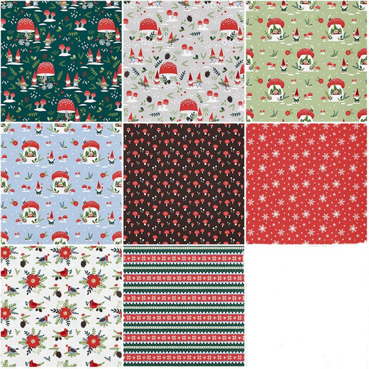 Gnome Noel by Liz Mytinger and Paintbrush Studio Fat Quarter Bundle Flat Stack - Sew Much