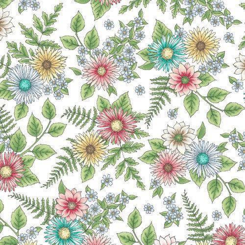 Maywood Studio Roam Sweet Roam MAS8223-W Wild Flowers Cotton Fabric - Maywood Studios Fabrics - sewmuchonline