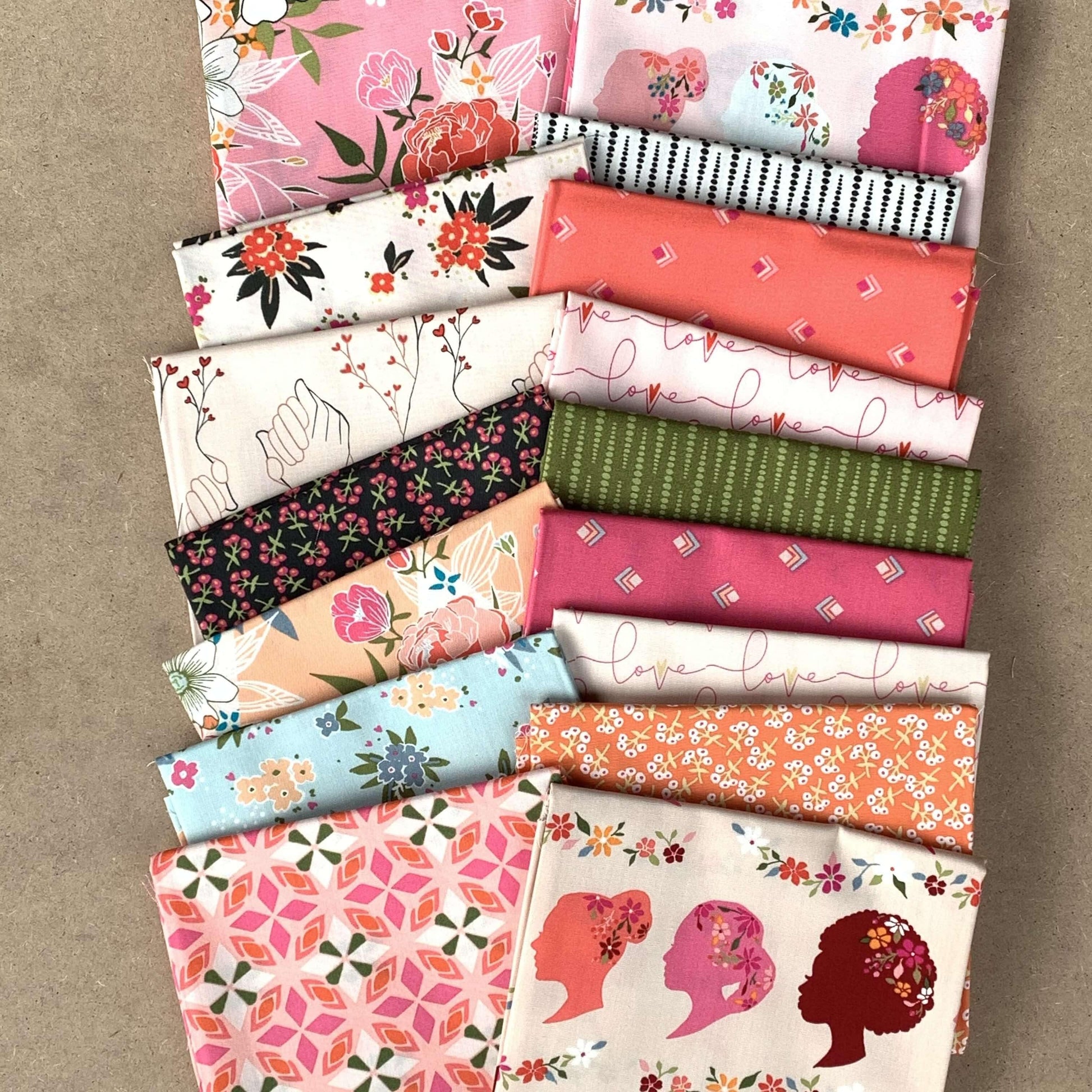 Open Heart Maureen Cracknell Art Gallery Fabrics Fat Quarter Bundle 16 Fat Quarters - Sew Much