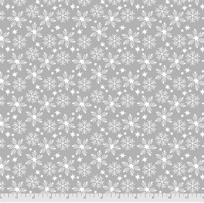 Snowfall from Fa La La by Maude Asbury and Free Spirit Fabrics PWMA016.XGREY - Sew Much