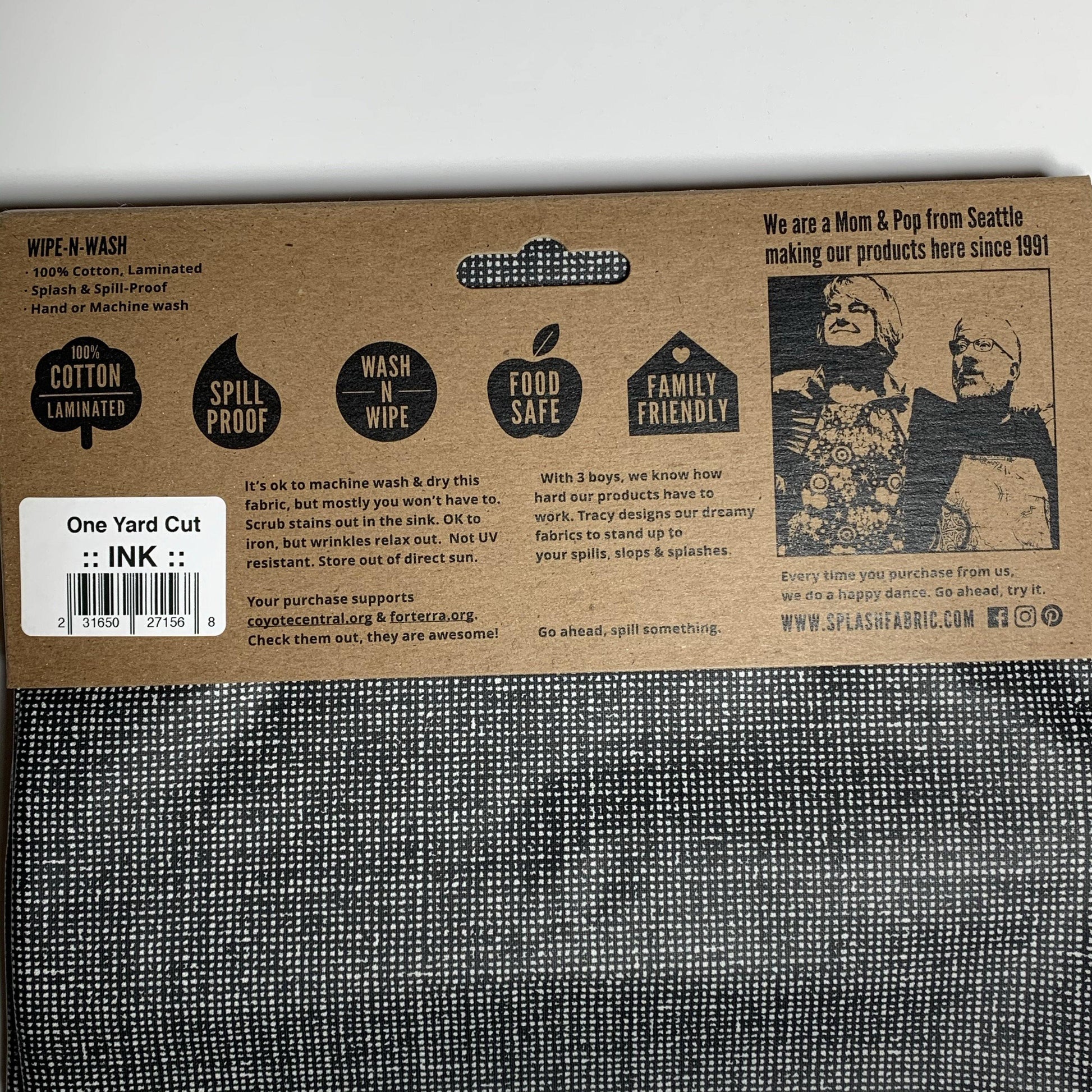 Splash Fabric Laminated Cotton Fabric 1 Yard Cut Ink - Sew Much