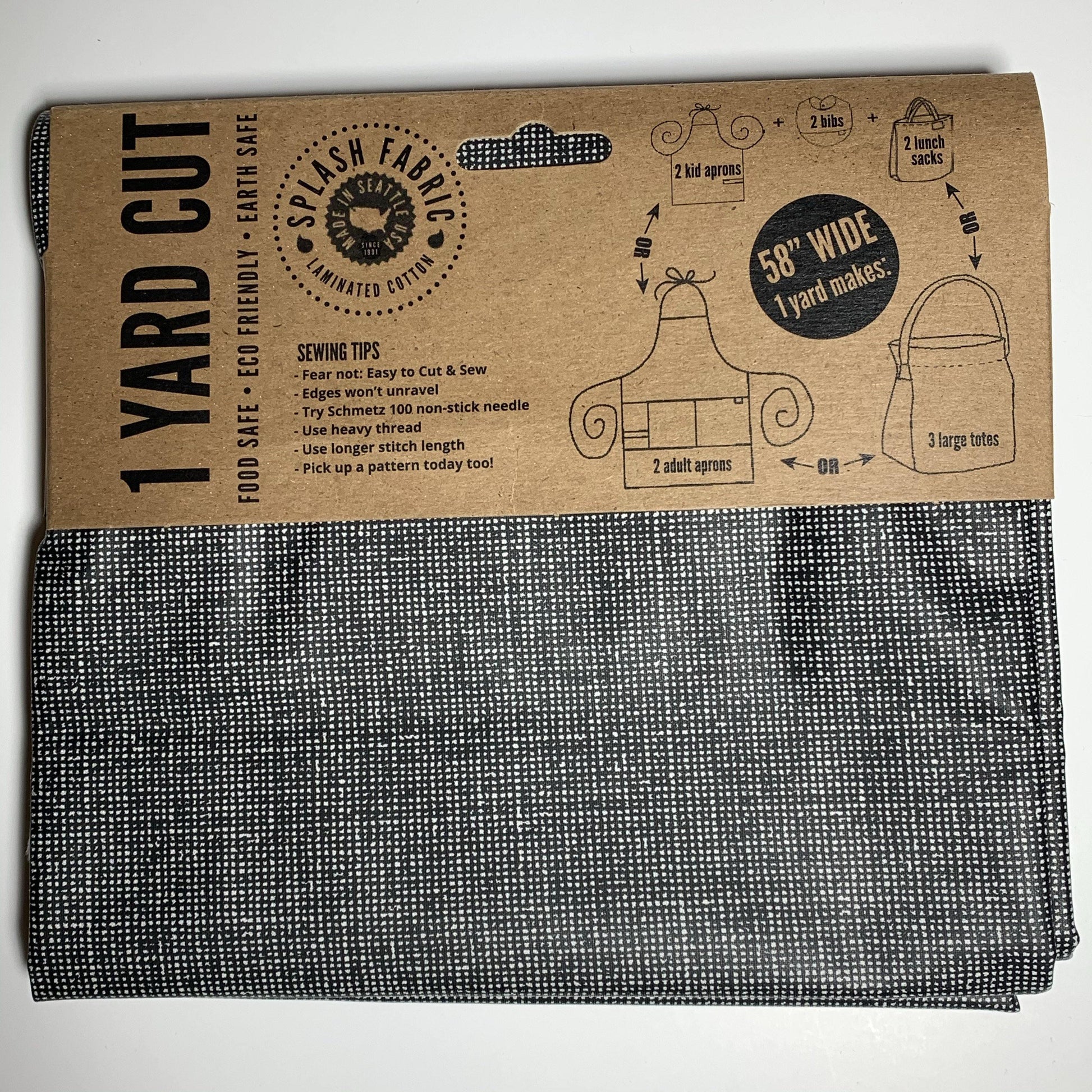 Splash Fabric Laminated Cotton Fabric 1 Yard Cut Ink - Sew Much