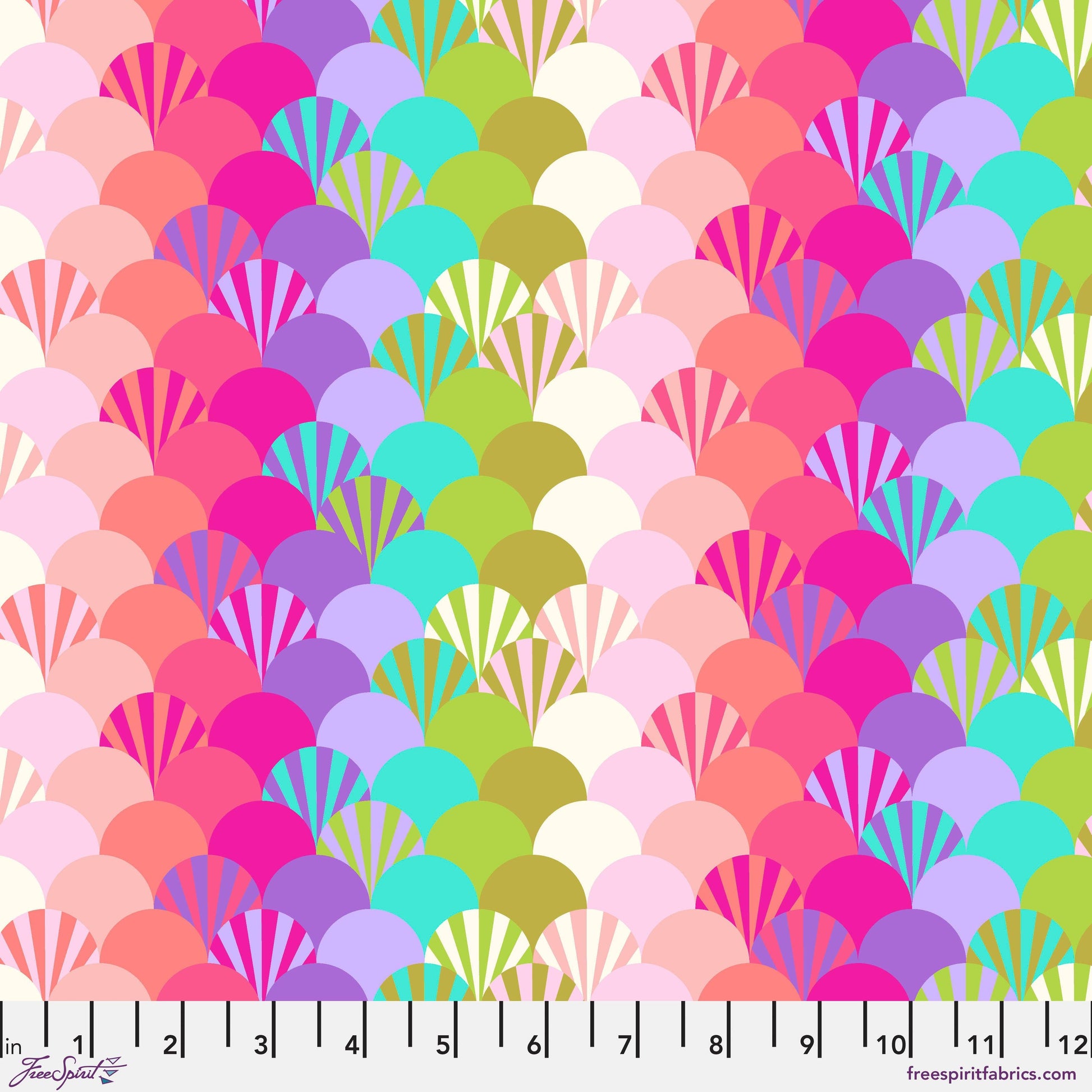 Tula Pink Parisville Deja Vu-Fans Free Spirit Fabrics PWTP190.SORBET - Sew Much